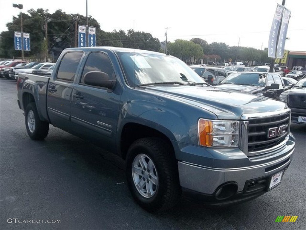 2010 Sierra 1500 SLE Crew Cab 4x4 - Stealth Gray Metallic / Dark Titanium/Light Titanium photo #10