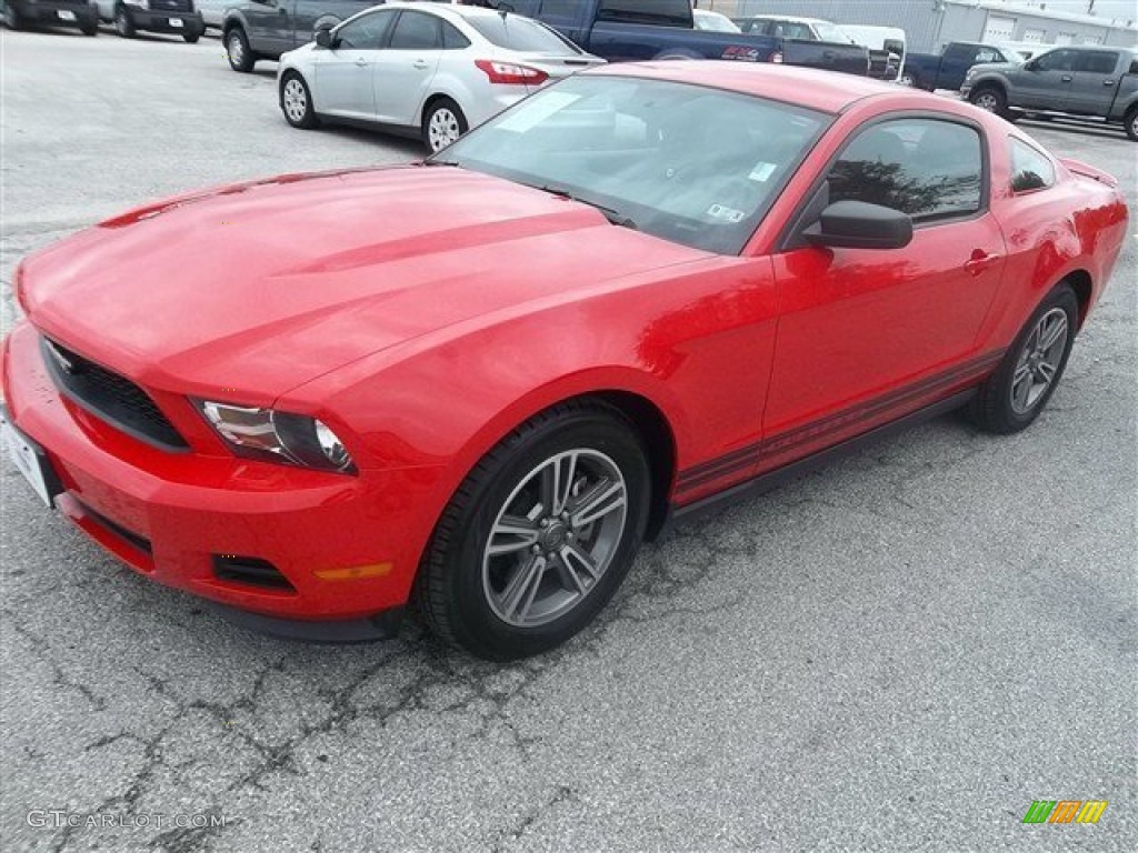 2011 Mustang V6 Premium Coupe - Race Red / Saddle photo #7
