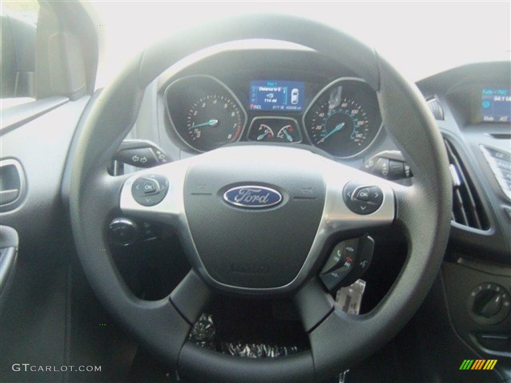 2013 Ford Focus S Sedan Charcoal Black Steering Wheel Photo #71199094