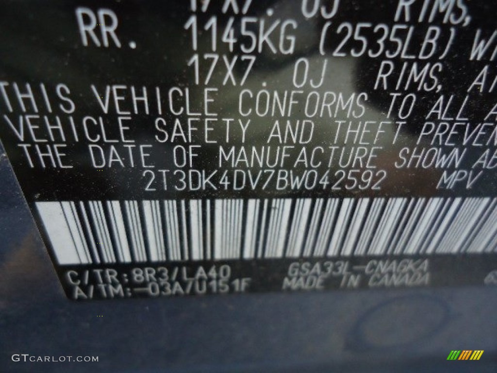 2011 RAV4 V6 Limited 4WD - Pacific Blue Metallic / Sand Beige photo #20
