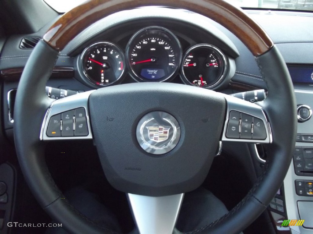 2013 Cadillac CTS Coupe Ebony Steering Wheel Photo #71203453