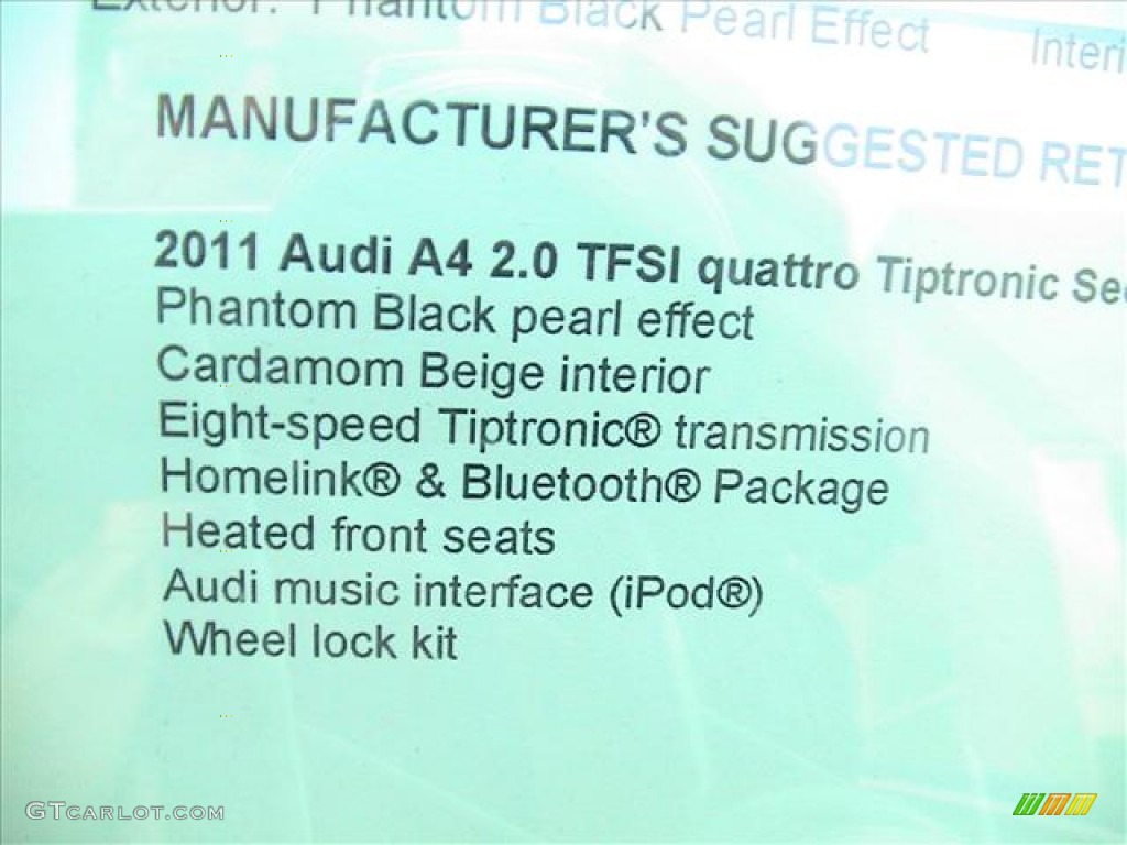 2012 A4 2.0T quattro Sedan - Phantom Black Pearl Effect / Black photo #6
