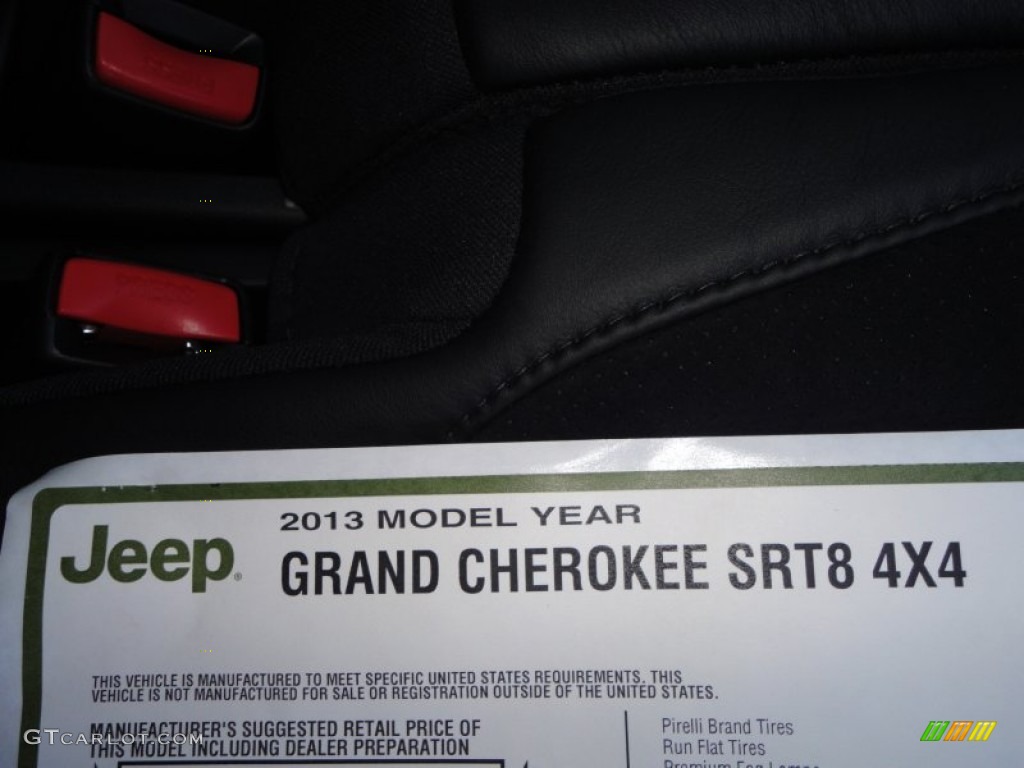 2013 Jeep Grand Cherokee SRT8 4x4 Window Sticker Photo #71204998
