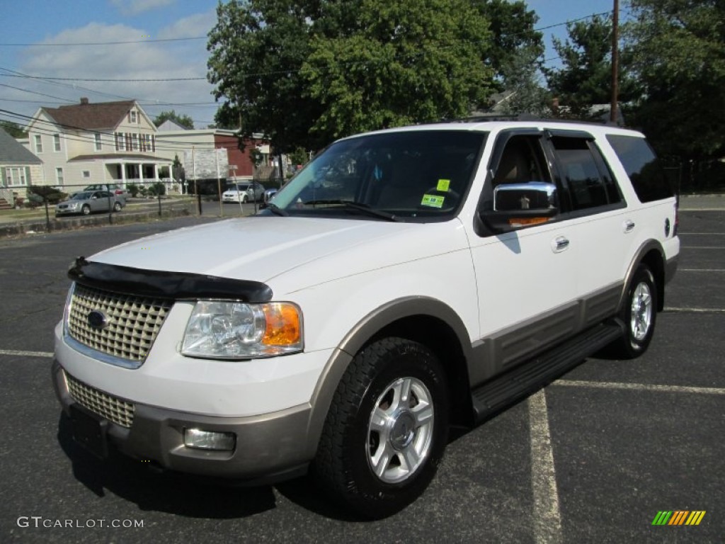 2003 Expedition Eddie Bauer 4x4 - Oxford White / Medium Parchment photo #2