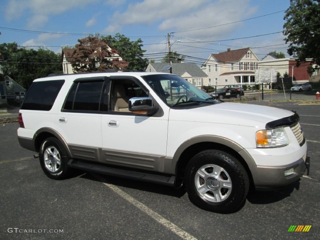 2003 Expedition Eddie Bauer 4x4 - Oxford White / Medium Parchment photo #10