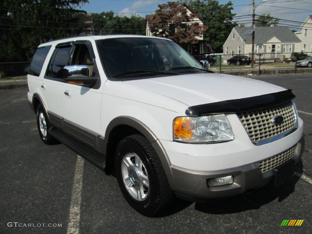 2003 Expedition Eddie Bauer 4x4 - Oxford White / Medium Parchment photo #11