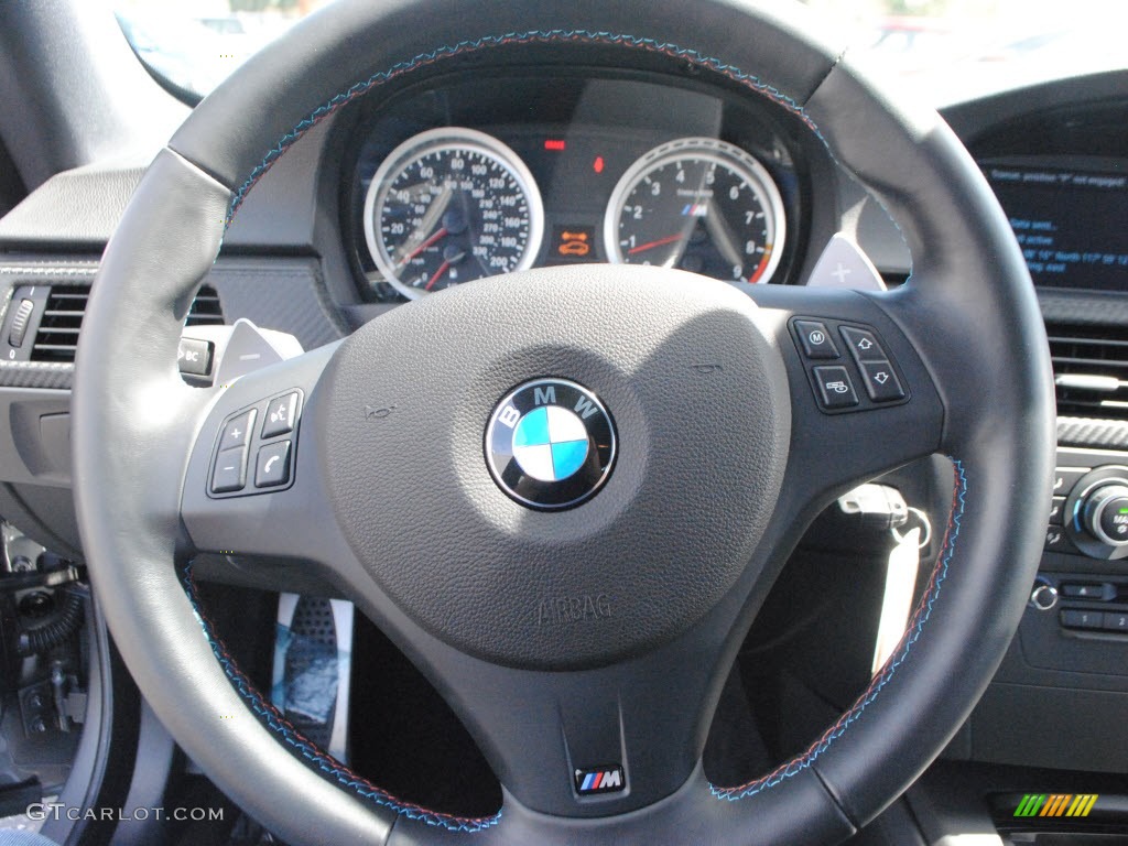 2011 BMW M3 Coupe Black Novillo Leather Steering Wheel Photo #71206693