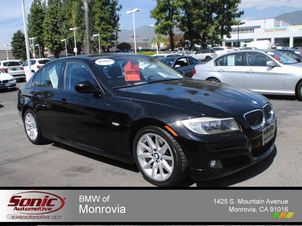 2009 3 Series 328i Sedan - Black Sapphire Metallic / Black photo #1