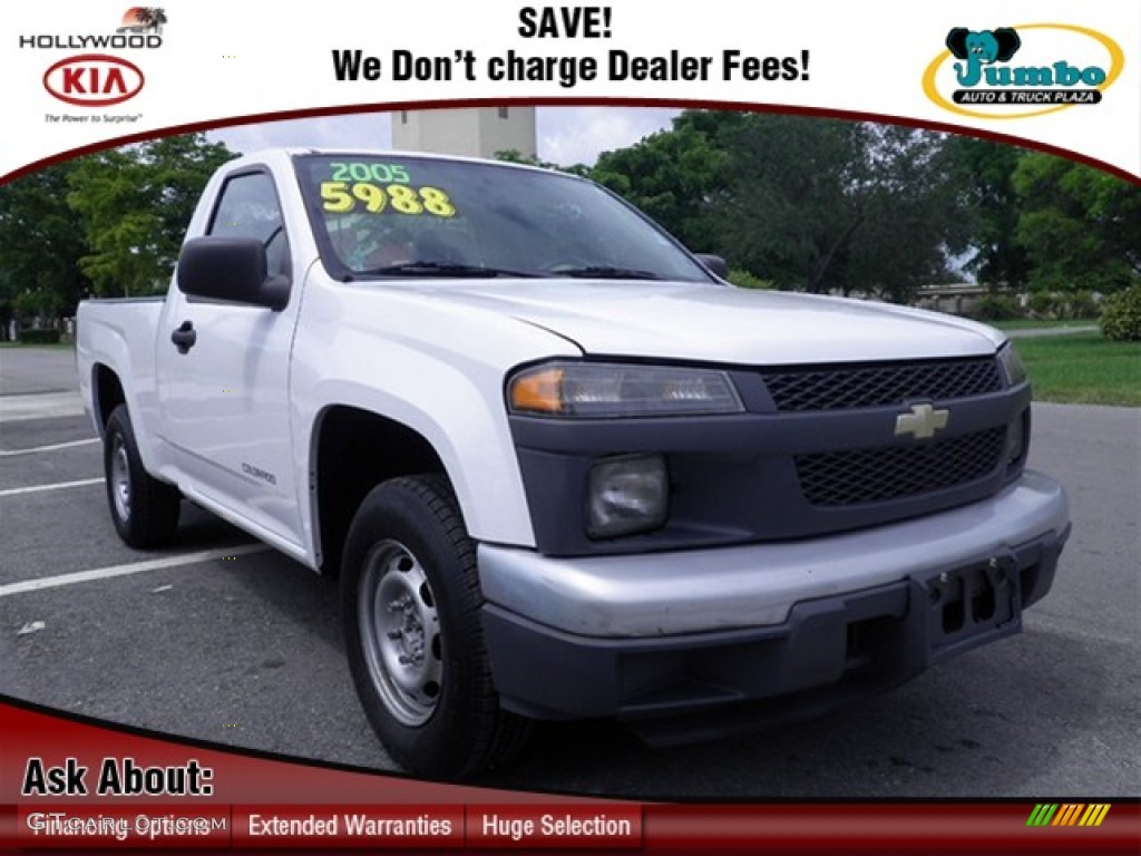 2005 Colorado Regular Cab - Summit White / Medium Dark Pewter photo #1