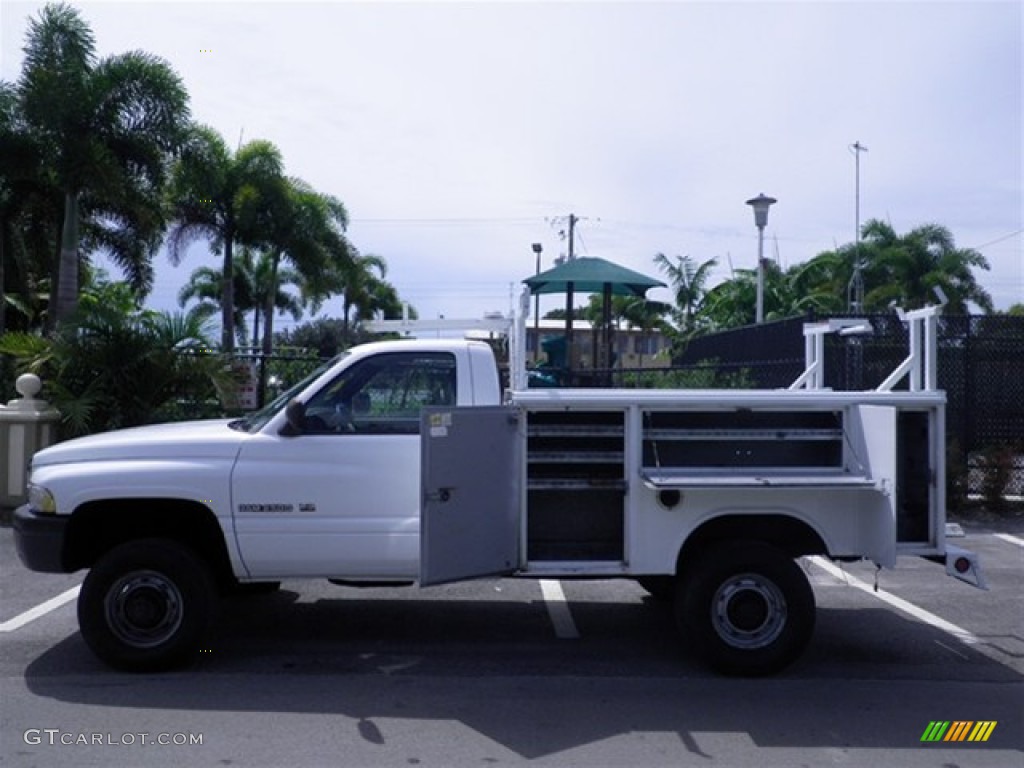 1996 Ram 2500 LT Regular Cab 4x4 Utility Truck - Stone White / Gray photo #13