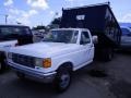 1990 Oxford White Ford F350 XL Regular Cab Chassis Dump Truck  photo #6