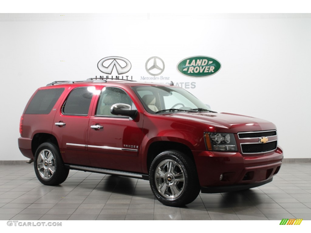 2009 Tahoe LTZ 4x4 - Deep Ruby Red Metallic / Light Cashmere photo #1