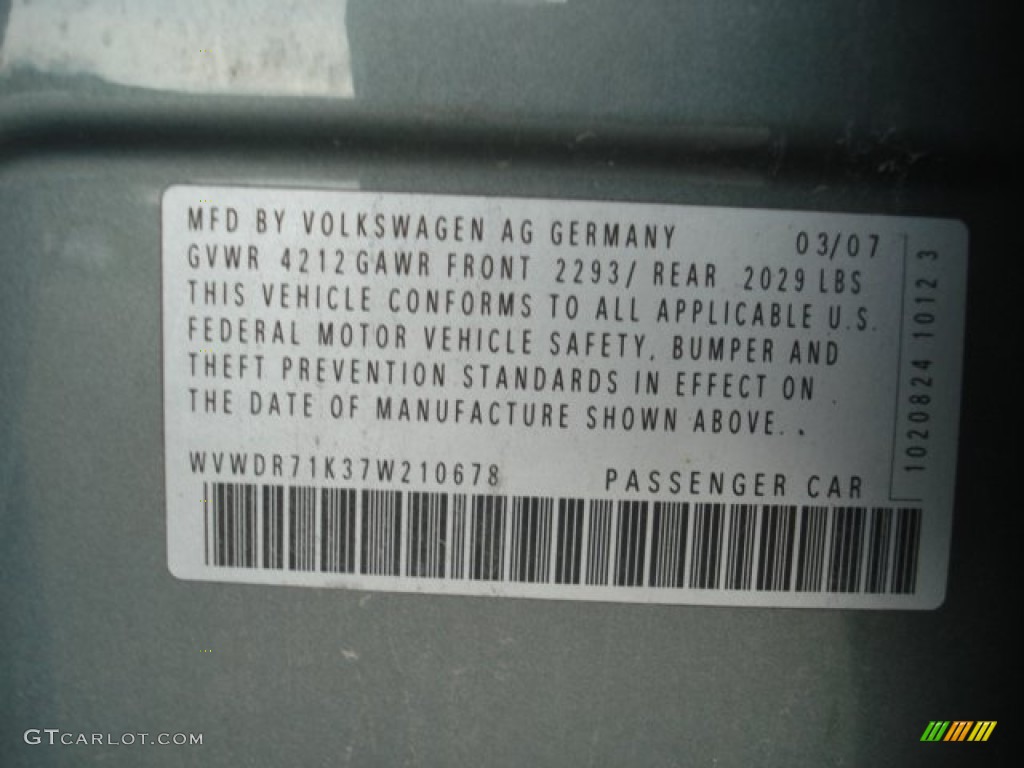 2007 Rabbit 4 Door - Sage Green Metallic / Art Grey photo #15