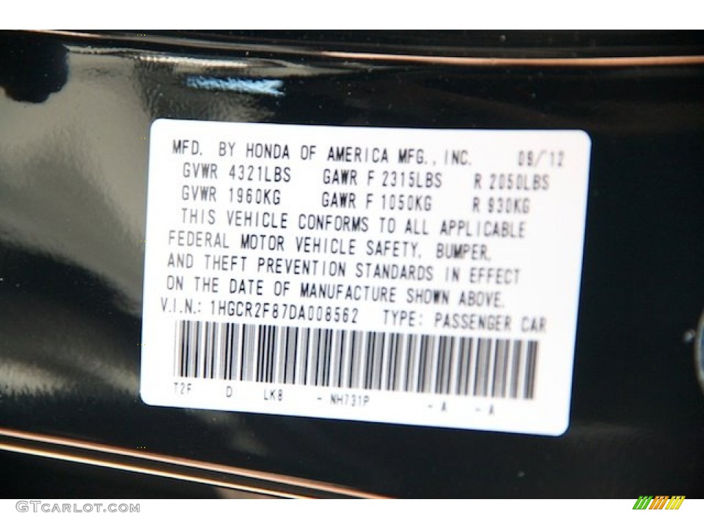 2013 Accord EX-L Sedan - Crystal Black Pearl / Black photo #20