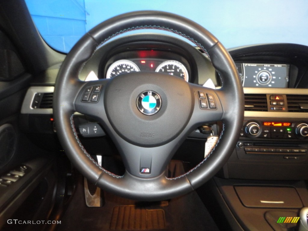 2011 BMW M3 Sedan Black Novillo Leather Steering Wheel Photo #71214991