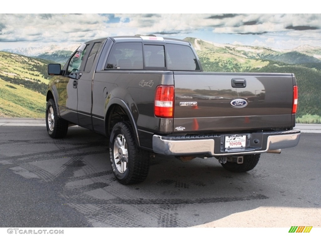 2005 F150 Lariat SuperCab 4x4 - Dark Stone Metallic / Black photo #4