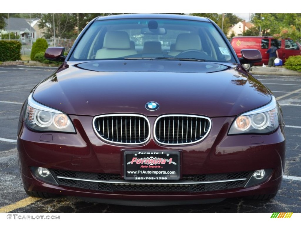 2009 5 Series 528xi Sedan - Barbera Red Metallic / Cream Beige photo #2