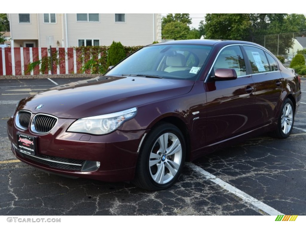 2009 5 Series 528xi Sedan - Barbera Red Metallic / Cream Beige photo #3