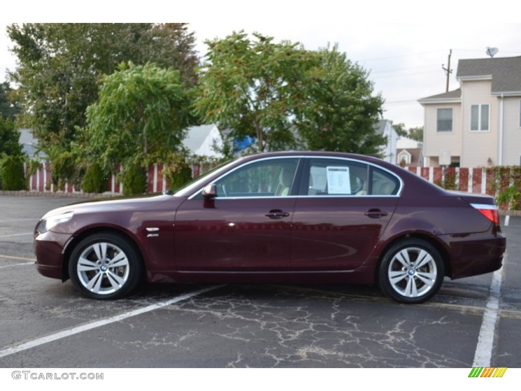 2009 5 Series 528xi Sedan - Barbera Red Metallic / Cream Beige photo #4