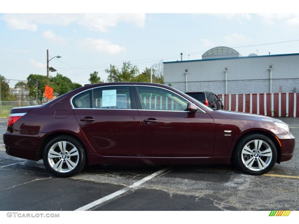 2009 5 Series 528xi Sedan - Barbera Red Metallic / Cream Beige photo #7