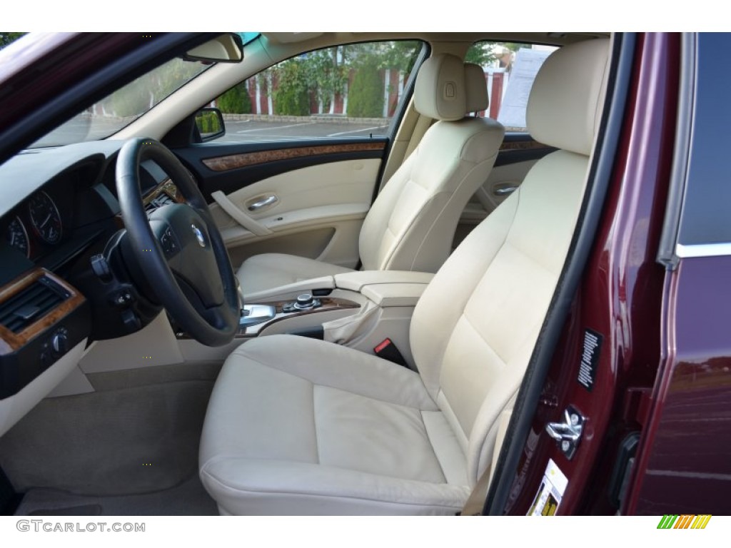 2009 5 Series 528xi Sedan - Barbera Red Metallic / Cream Beige photo #9