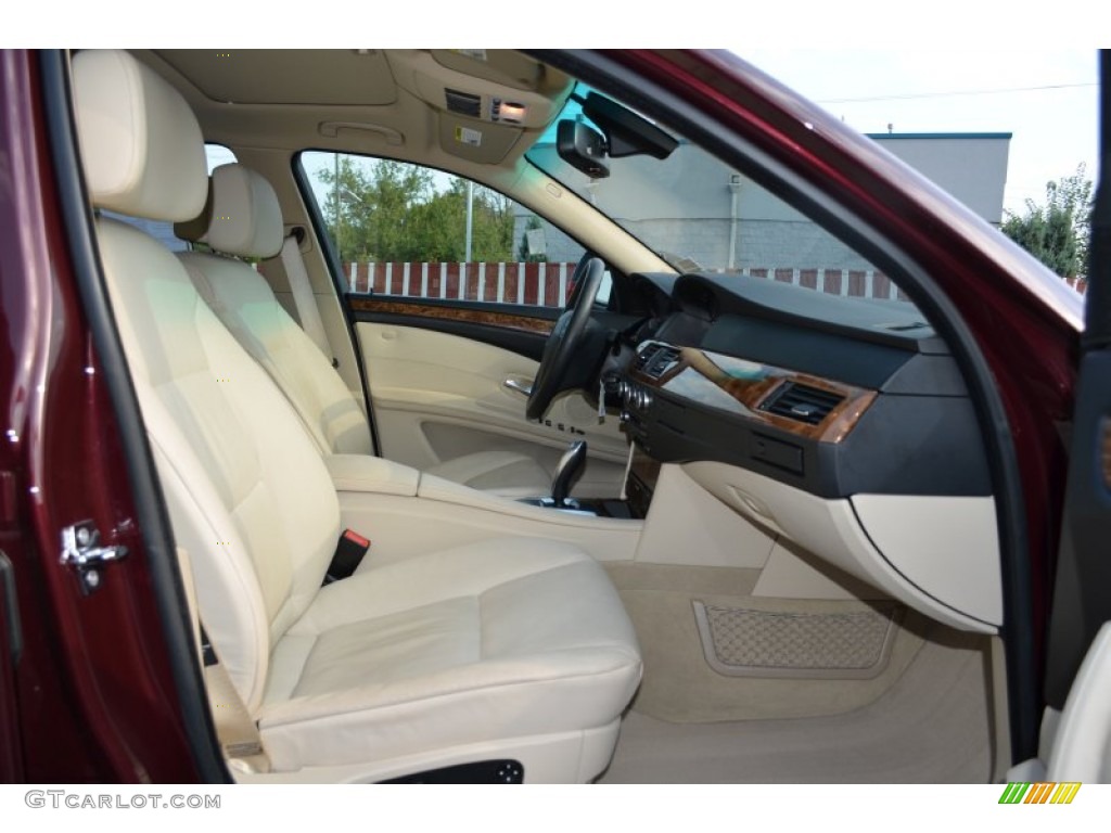 2009 5 Series 528xi Sedan - Barbera Red Metallic / Cream Beige photo #12