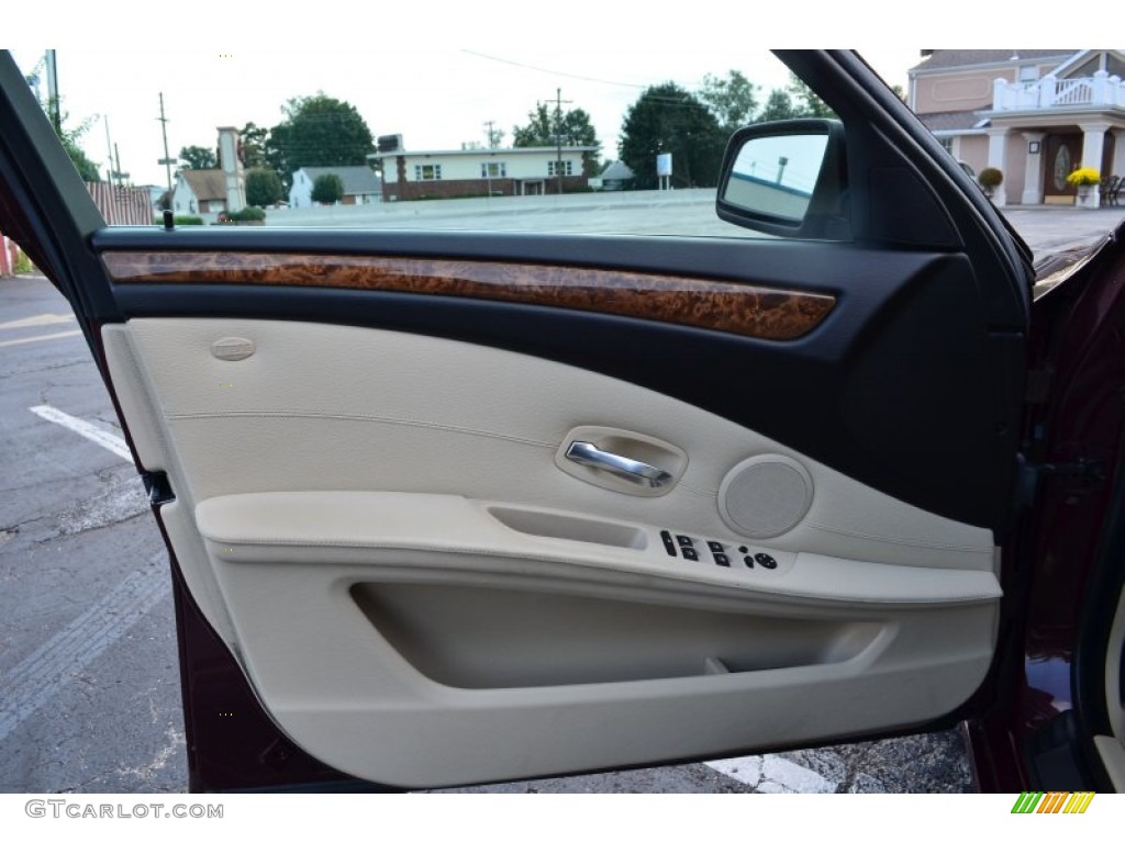 2009 5 Series 528xi Sedan - Barbera Red Metallic / Cream Beige photo #21