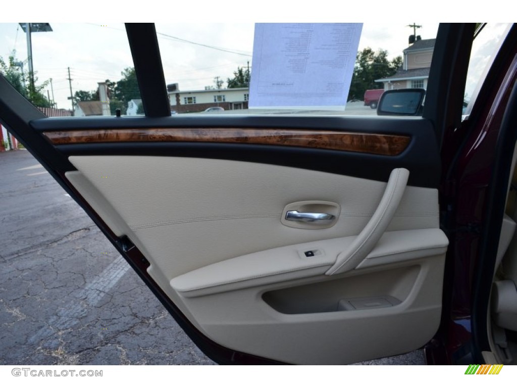 2009 5 Series 528xi Sedan - Barbera Red Metallic / Cream Beige photo #22