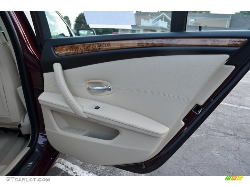 2009 5 Series 528xi Sedan - Barbera Red Metallic / Cream Beige photo #23