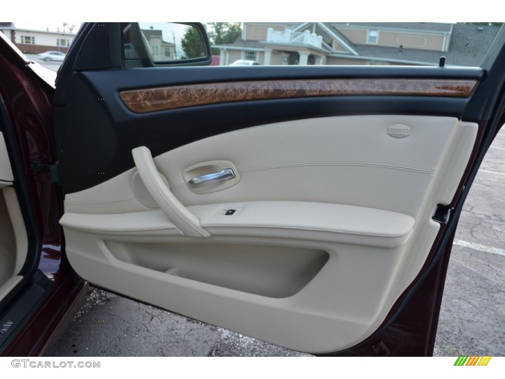 2009 5 Series 528xi Sedan - Barbera Red Metallic / Cream Beige photo #24