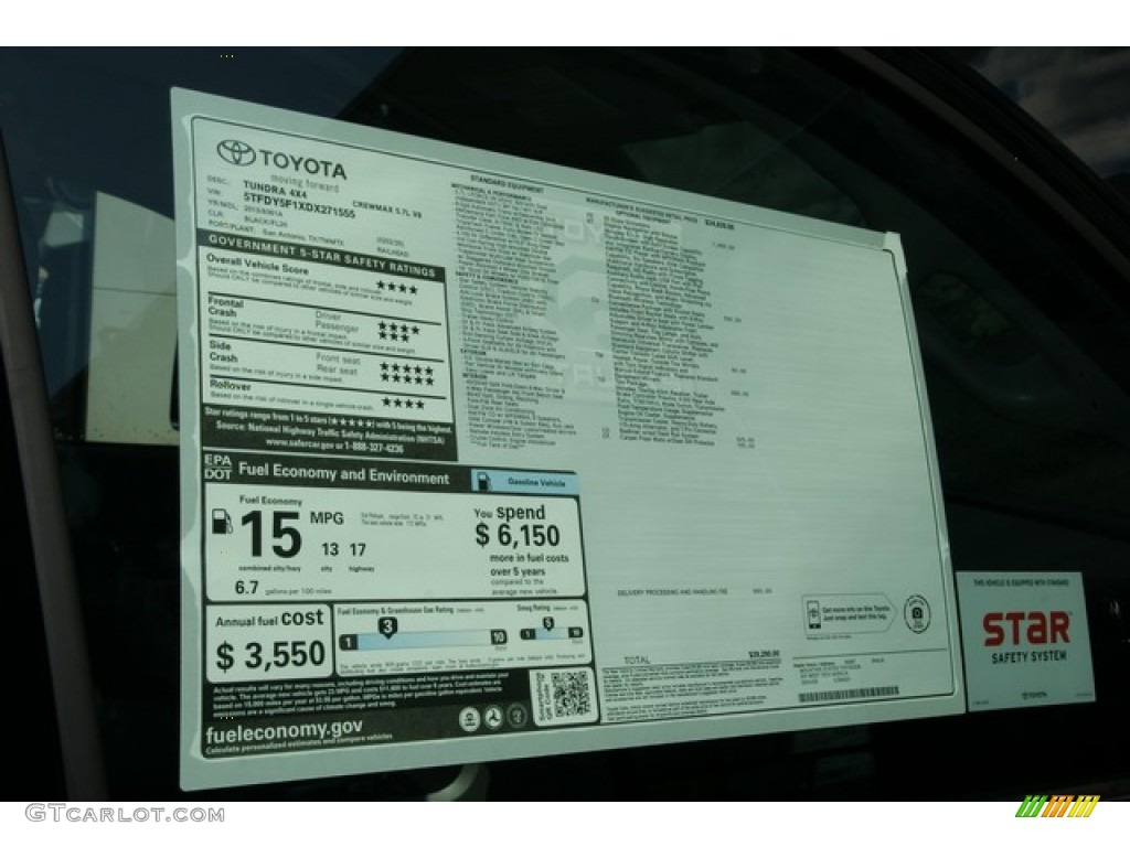 2013 Toyota Tundra CrewMax 4x4 Window Sticker Photo #71217169
