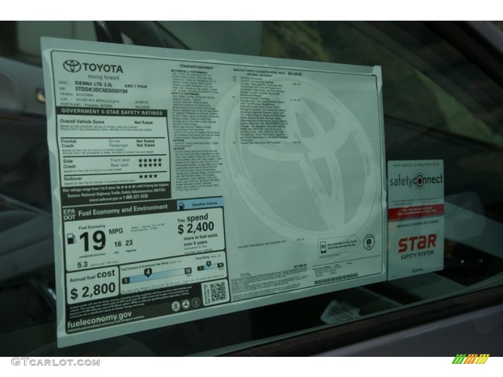 2013 Toyota Sienna Limited AWD Window Sticker Photos