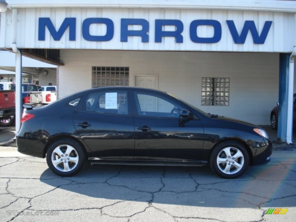 2009 Elantra SE Sedan - Black Pearl / Gray photo #1