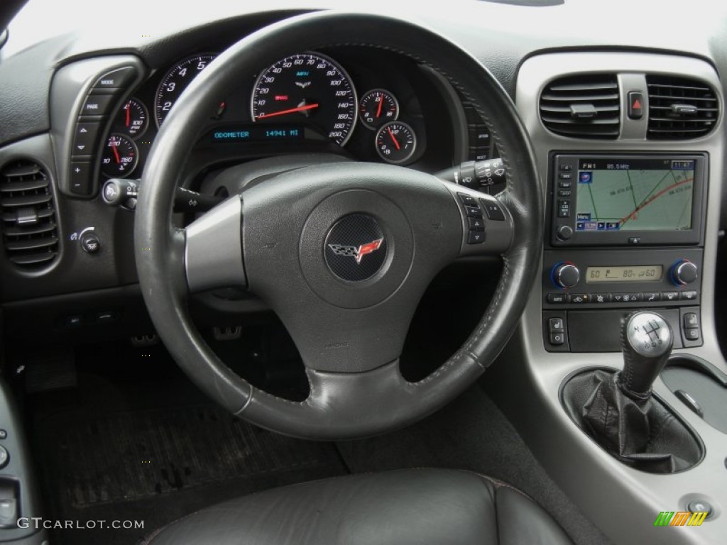 2007 Chevrolet Corvette Z06 Ebony Steering Wheel Photo #71218876