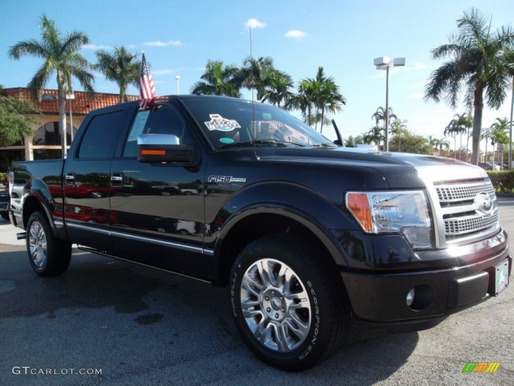 2011 F150 Platinum SuperCrew - Tuxedo Black Metallic / Sienna Brown/Black photo #1