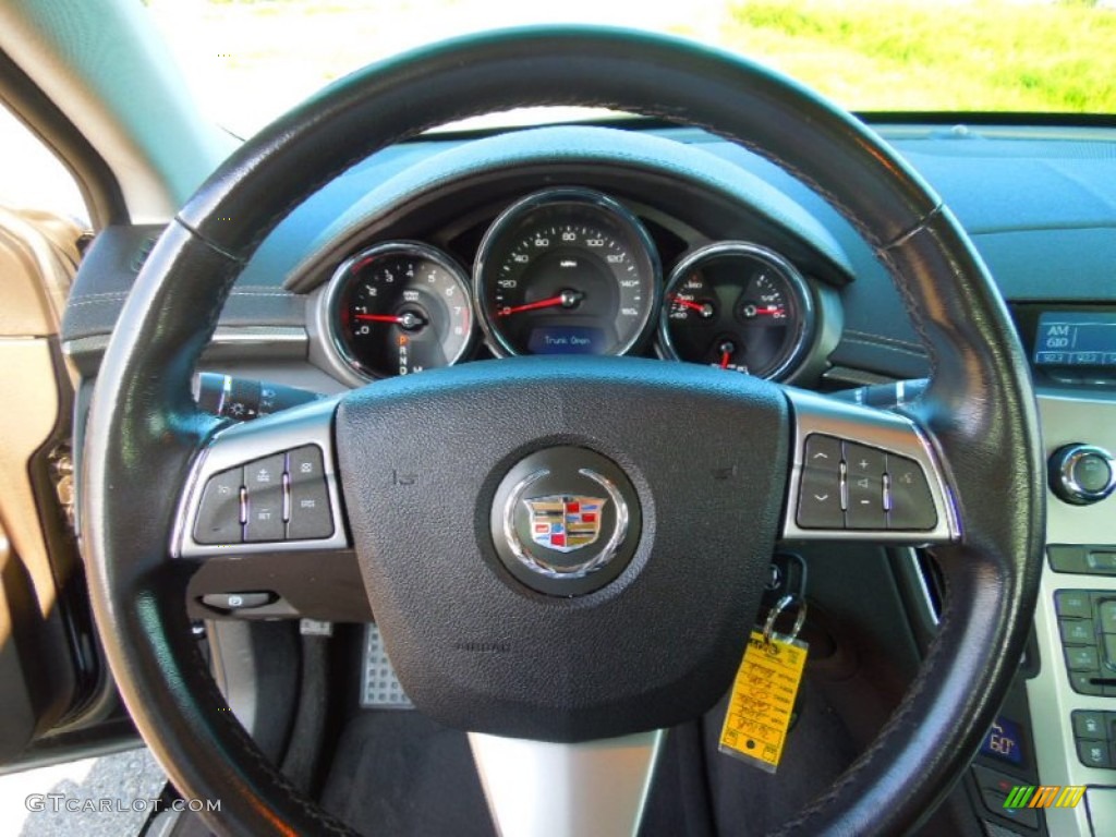2008 Cadillac CTS Sedan Ebony Steering Wheel Photo #71221342