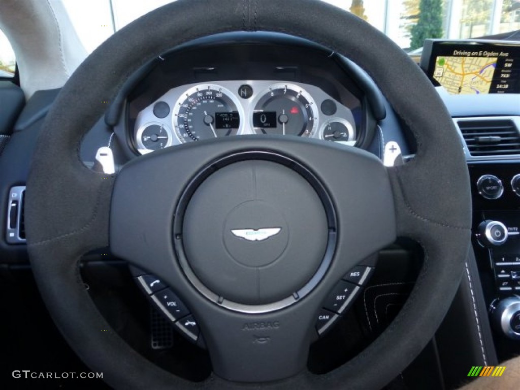 2012 Aston Martin V8 Vantage S Coupe Obsidian Black Steering Wheel Photo #71222035