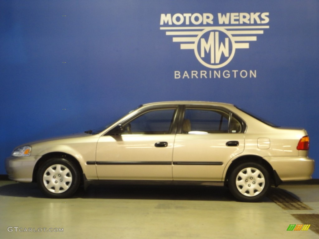 2000 Civic LX Sedan - Titanium Metallic / Beige photo #5