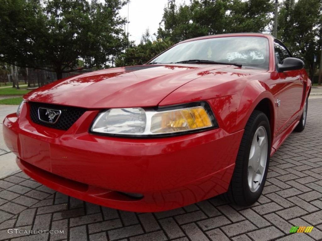 1999 Mustang GT Convertible - Rio Red / Medium Parchment photo #2