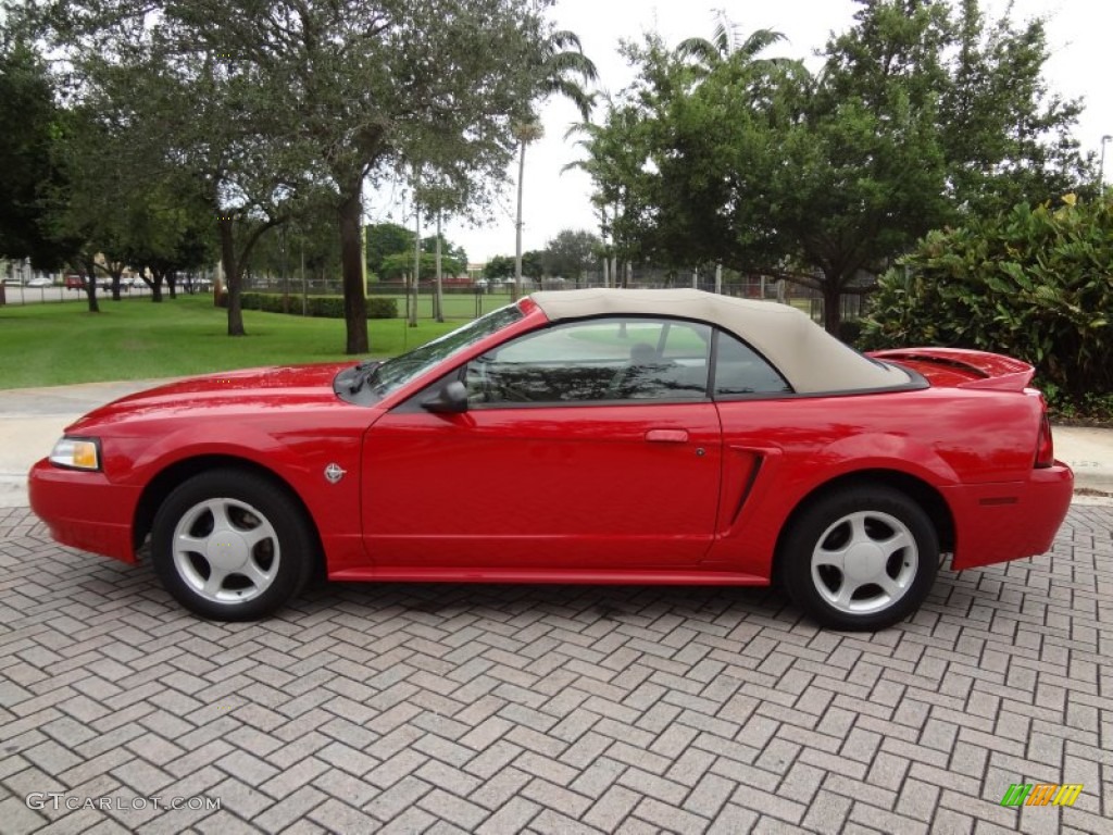 1999 Mustang GT Convertible - Rio Red / Medium Parchment photo #3