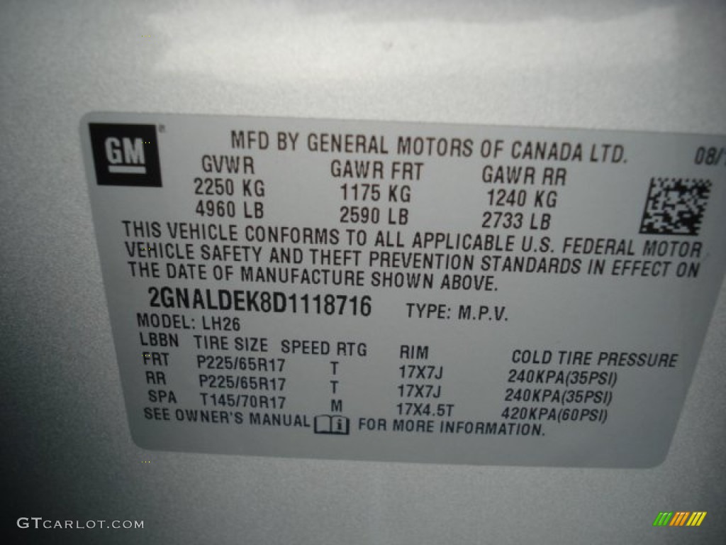 2013 Equinox LT - Silver Ice Metallic / Jet Black photo #20