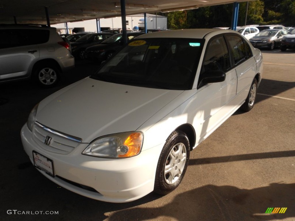 2002 Civic LX Sedan - Taffeta White / Gray photo #25