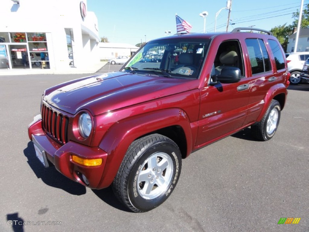 2003 Liberty Limited 4x4 - Dark Garnet Red Pearl / Taupe photo #2