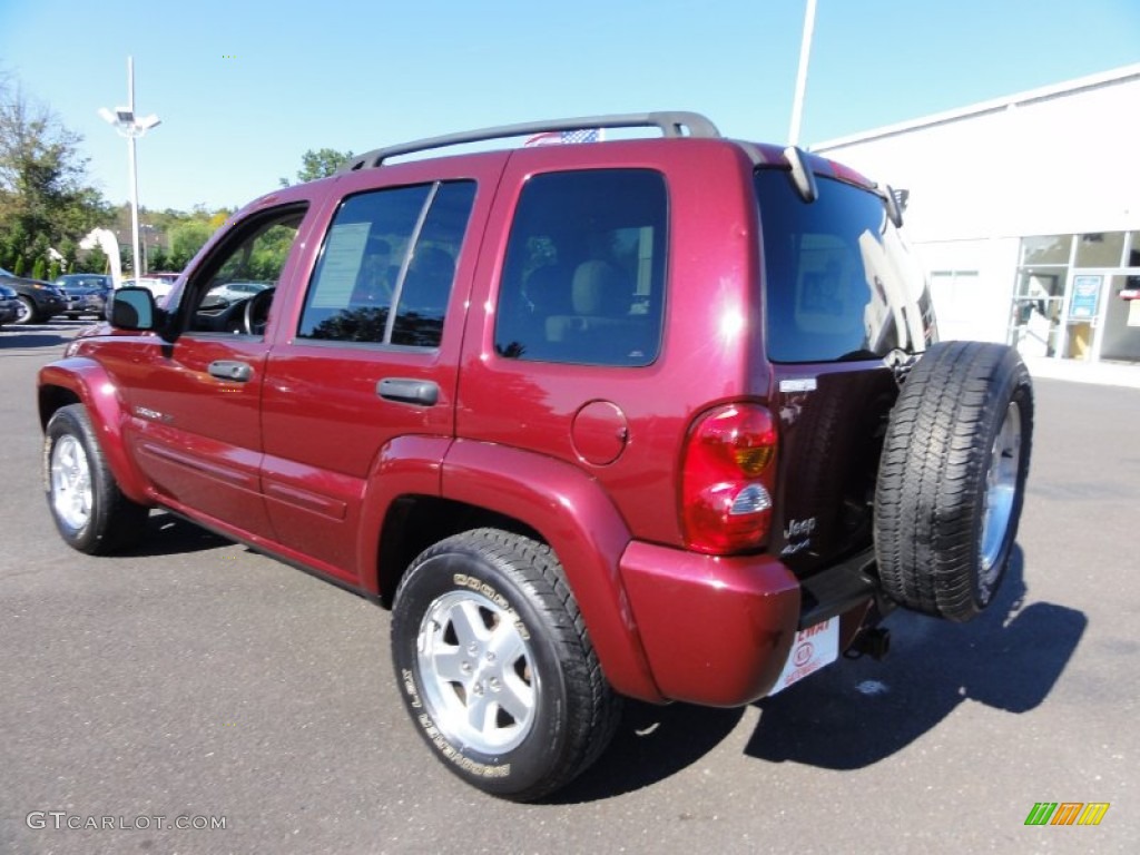 2003 Liberty Limited 4x4 - Dark Garnet Red Pearl / Taupe photo #8