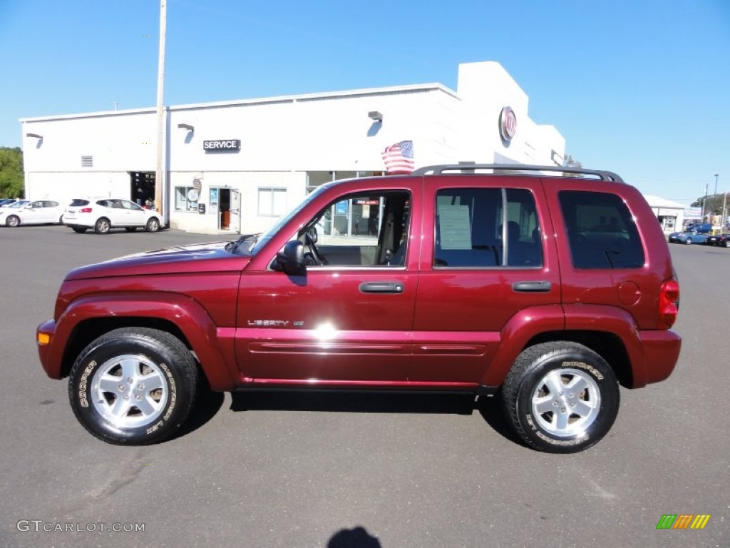 2003 Liberty Limited 4x4 - Dark Garnet Red Pearl / Taupe photo #9