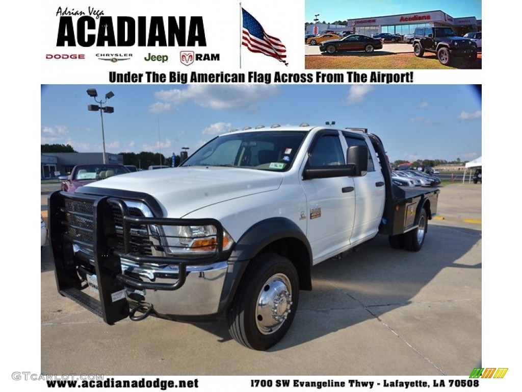 2011 Ram 4500 HD SLT Crew Cab 4x4 Flat Bed - Bright White / Dark Slate/Medium Graystone photo #1