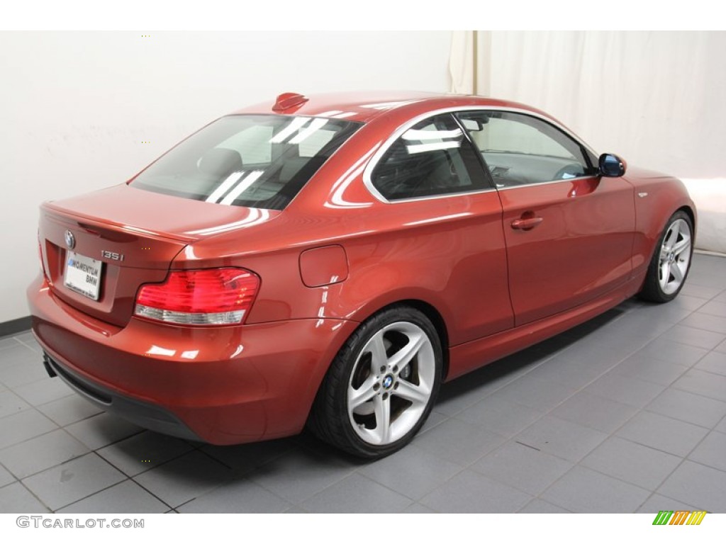 2008 1 Series 135i Coupe - Sedona Red Metallic / Black photo #11