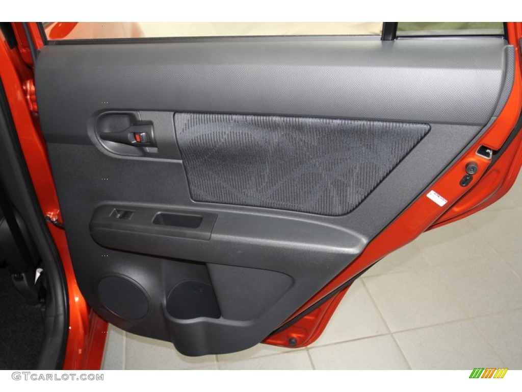 2012 Scion xB Release Series 9.0 RS Suede Style Dark Gray/Hot Lava Door Panel Photo #71243125