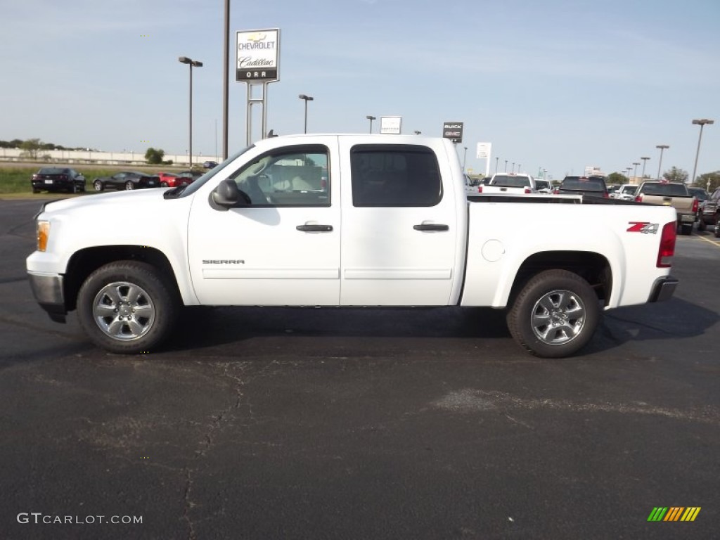 2013 Sierra 1500 SLE Crew Cab 4x4 - Summit White / Very Dark Cashmere/Light Cashmere photo #8