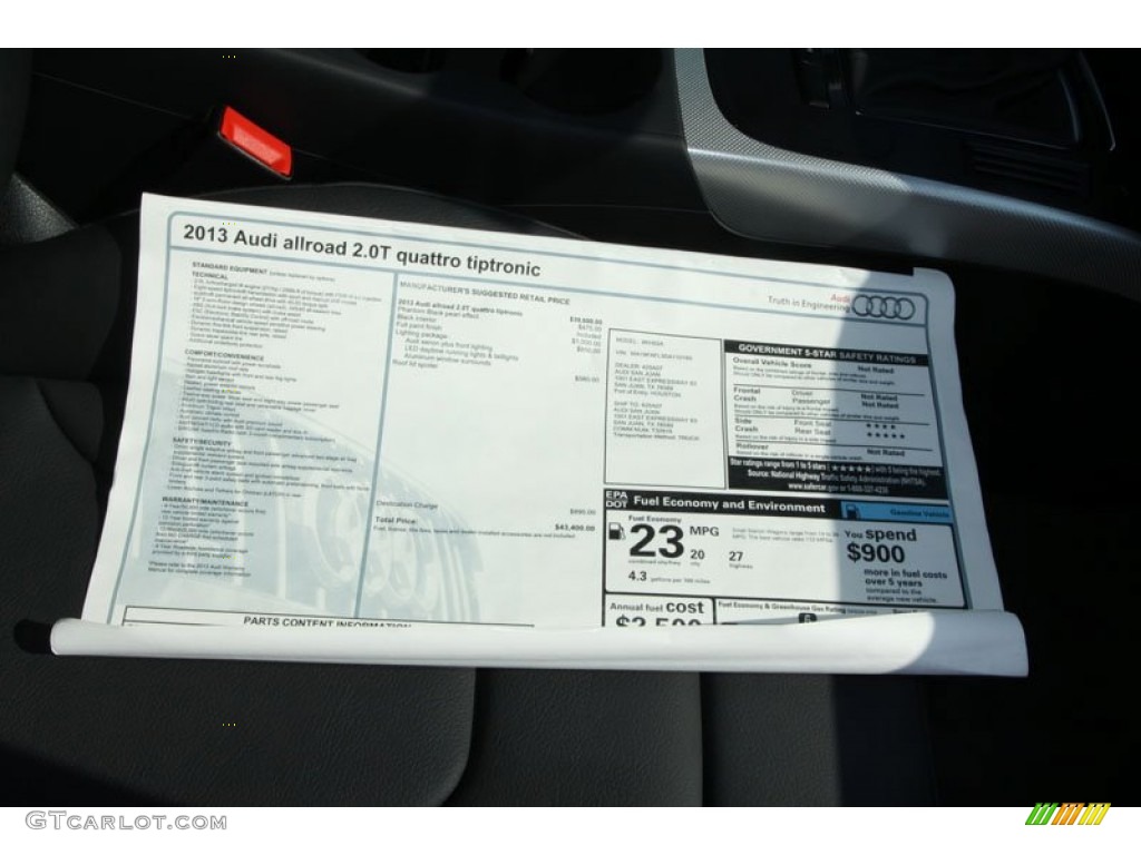 2013 Audi Allroad 2.0T quattro Avant Window Sticker Photo #71244769